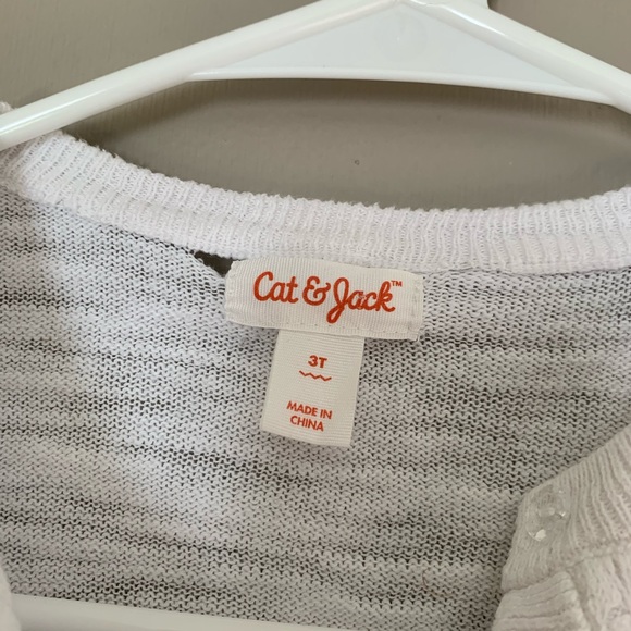 CAT&JACK Button Up Cardigan Sweater White - Picture 2 of 5